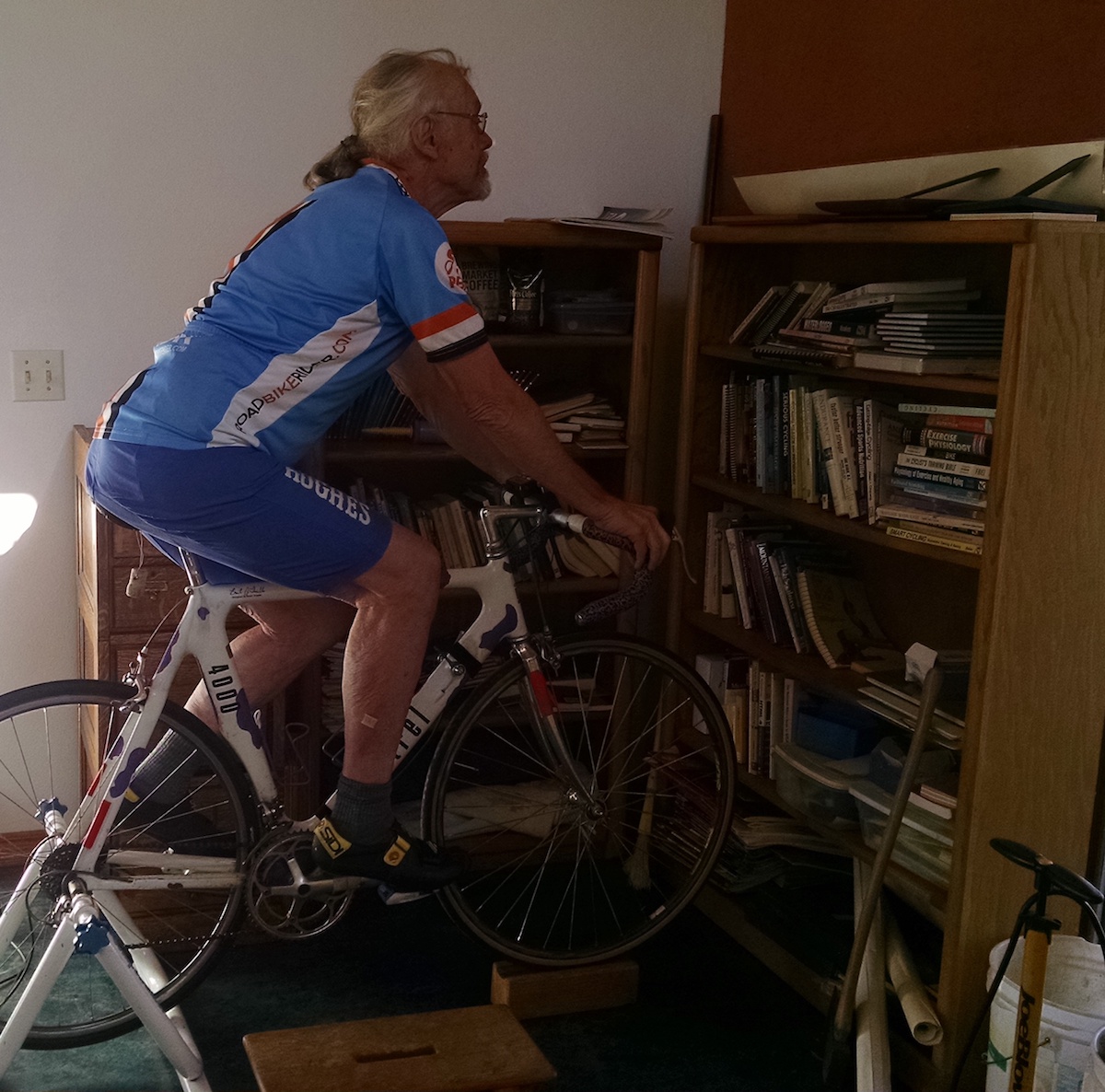 Coach John Hughes cycling during COVID 19